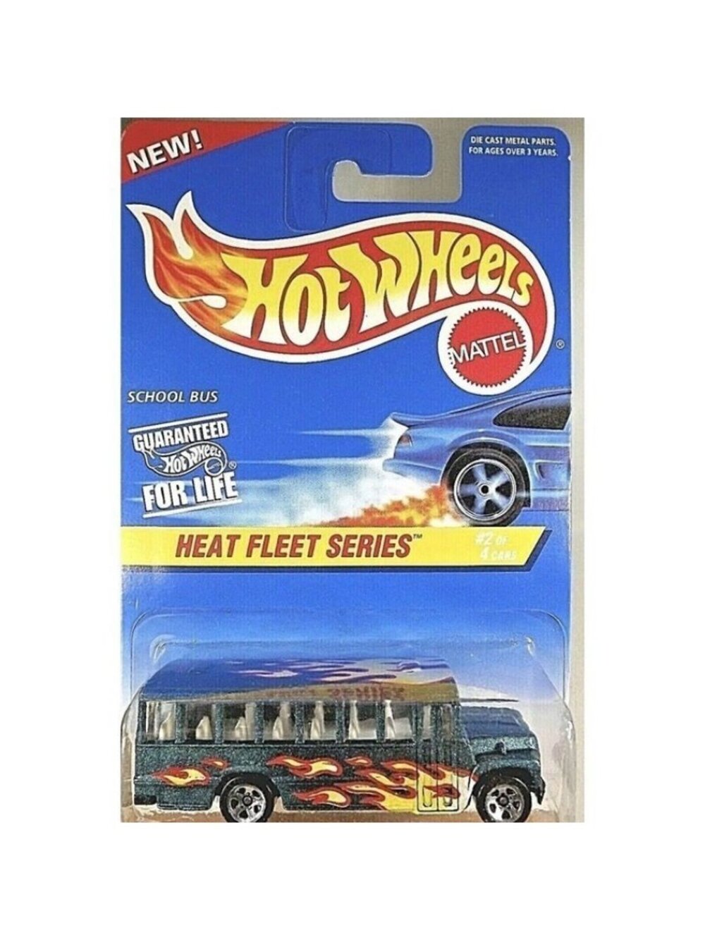 Vintage Die Cast Hot Wheels 1997 Heat Fleet Series 2/4 School Bus 538 Green